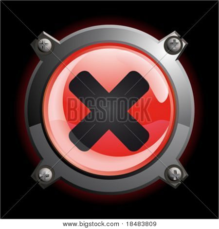 Abbildung einer glänzenden roten X Schaltflächensymbol