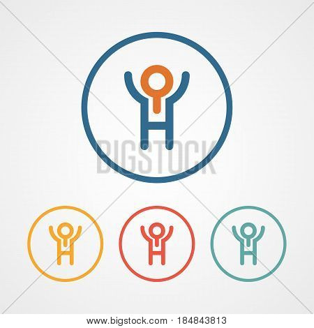 job seeker logo icon with various color