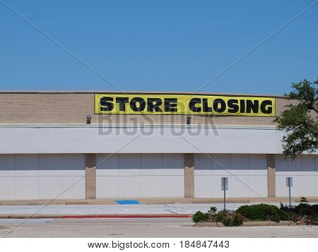 Dallas, USA, 4th May 2017 The closing is to make room for the new massive retail residential complex adjacent to the Galleria. This store is in the old Valleyview Mall, a block away.