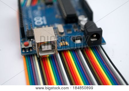 Arduino technology on a colorful clear background