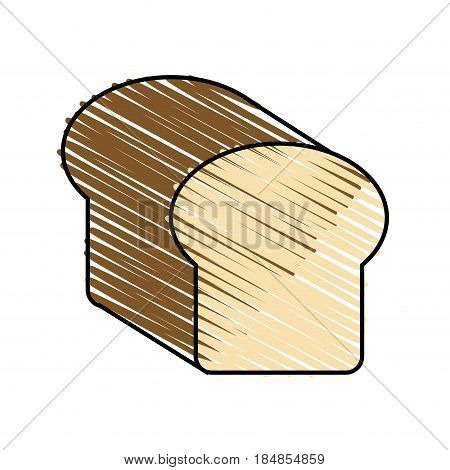 color crayon stripe full bread foof vector illustration