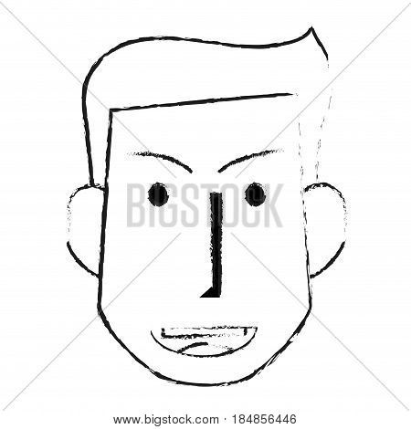 blurred silhouette front face man with hairstyle and smile vector illustration
