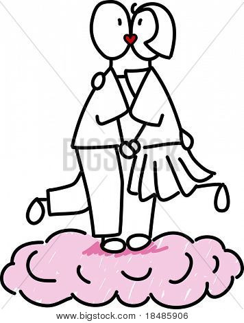 Stick Couple Kissing Vector & Photo (Free Trial) | Bigstock