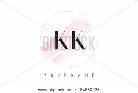 Kk K K Watercolor Letter Logo Design With Circular Brush Pattern.