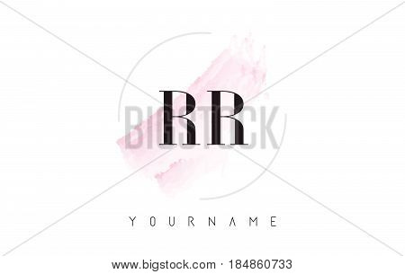 Rr R Watercolor Letter Logo Design With Circular Brush Pattern.