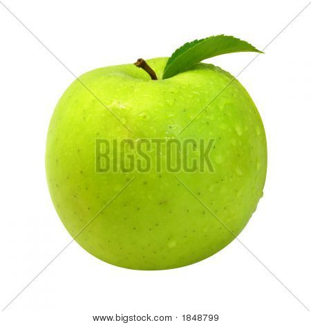 Čerstvá jablečná se zeleným listovým