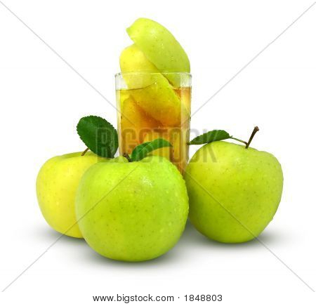 Čerstvá jablka a jablečným džusem