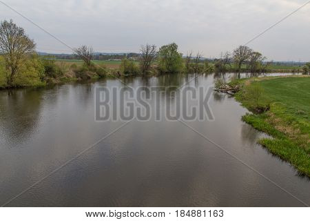 the river Naab next to Schwandorf in bavaria in spring