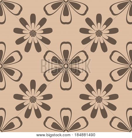 Floral abstract seamless pattern. Vector flat illustration
