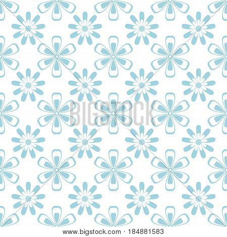 Floral abstract seamless pattern. Vector flat illustration
