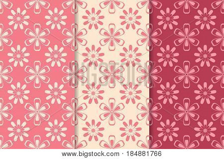 Floral abstract seamless pattern. Vector flat illustration