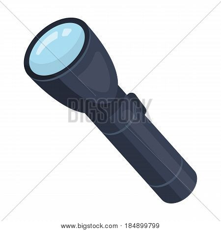 Flashlight for the detective. Outfit of a detective. Detective single icon in cartoon style illustration.