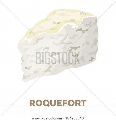 Roguefort. Different kinds of cheese single icon in cartoon style illustration .