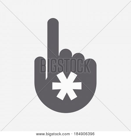 Isolated Pointing Hand With An Asterisk