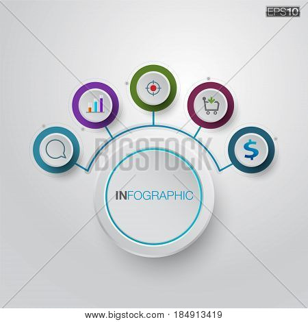 Abstract infographics number options template. Vector illustration. Can be used for workflow layout, diagram, business step options, banner, web design.