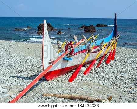 Boat With Beautiful Coloring On The Beach