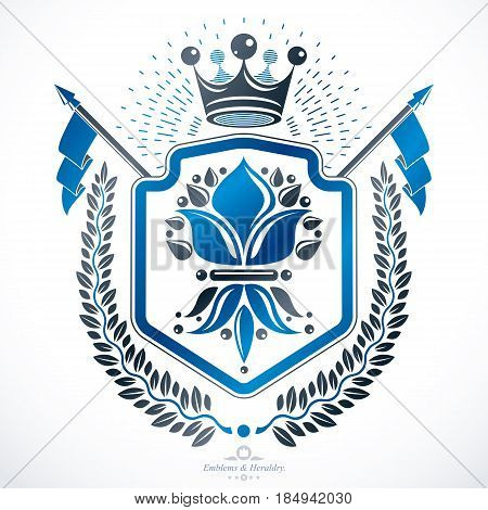 Heraldic sign element heraldry emblem insignia sign vector.