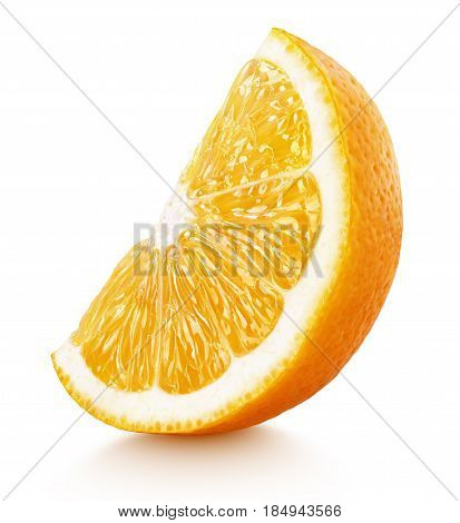Wedge Of Orange Citrus Fruit Isolated On White