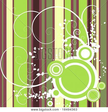 벡터-밝고 다채로운 줄무늬 꽃 그런 지와 복고풍 서클.