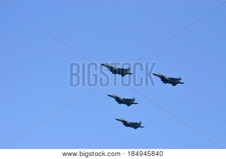 air Force parade in the sky of Israel Link fighter planes fighter-bombers