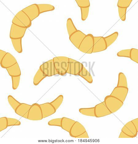 Seamless pattern of croissants. Fresh ruddy croissants on a white background