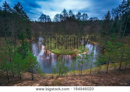 Beautiful landscape photo of Ula river bend