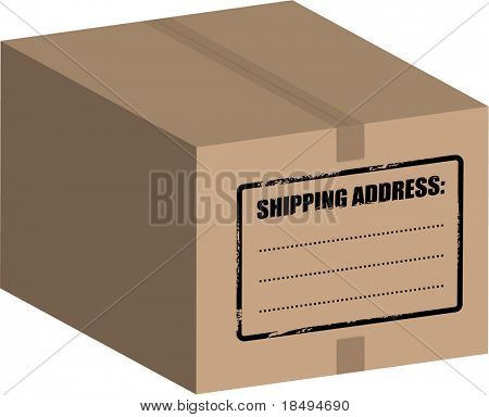 Vektor - Big box / karton på hvid baggrund (isoleret).