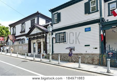 Kobe, Japan - April 2016: Classic Building Of The French House Now Opened For Public As Museum At Hi