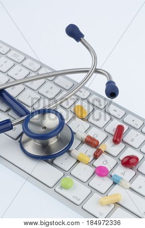 tablets on keyboard