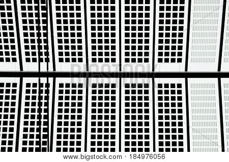 Pattern black white block roof detail shot Central Station Rotterdam 
