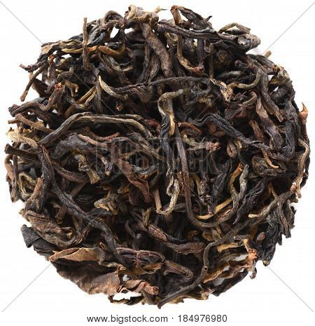 Yi Wu Mountain Wild Arbor Assamica black tea isolated