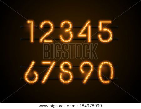 Neon Light sign Alphabet Vector Font. Type letters Neon tube background. Glowing Neon Bar Alphabet. Realistic style