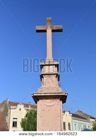 Vrsac town Serbia cross monument landmark architecture
