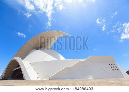 Santa Cruz de Tenerife, Spain - May 03, 2012: Auditorio de Tenerife - futuristic and inspired in organic shapes, building designed by Santiago Calatrava