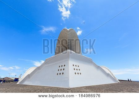 Santa Cruz de Tenerife, Spain - May 03, 2012: Auditorio de Tenerife - futuristic and inspired in organic shapes, building designed by Santiago Calatrava
