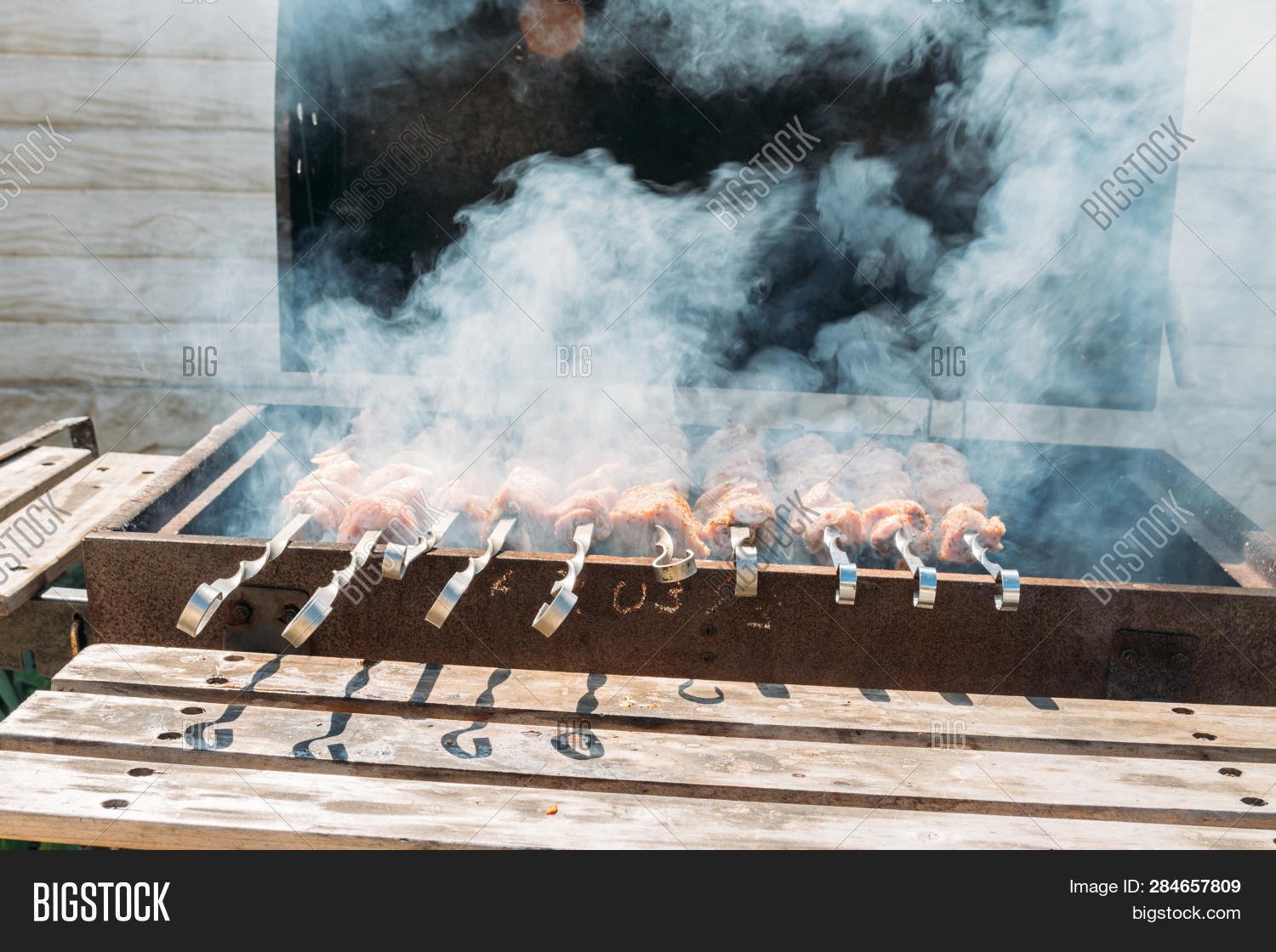 Tuin en terras Gereedschap, accessoires 6 x LONG METAL BBQ Tuin en terras 24 x 35CM LONG METAL BBQ BARBECUE KEBAB FOOD