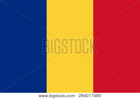 Flag Of Romanian. Illustration. Ratios And Colors Are Observed.