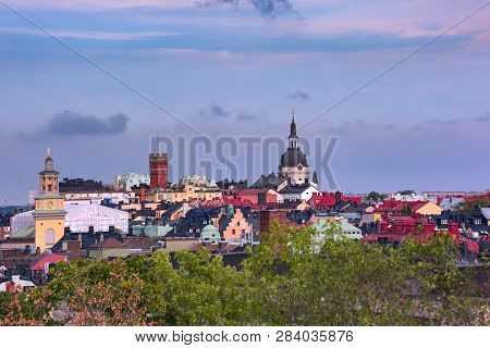 Sodermalm With Church Of Catherine In The Old Town In Stockholm , Capital Of Sweden