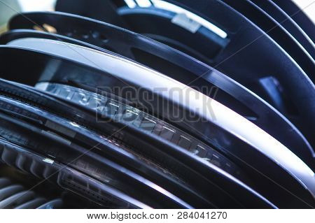 Microelectronic Components. Surface Mount Components On Tape And Reel Package. Variety Of Reels In O