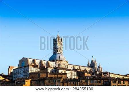 View Of The Old Town Of Siena With The Duomo, Italy