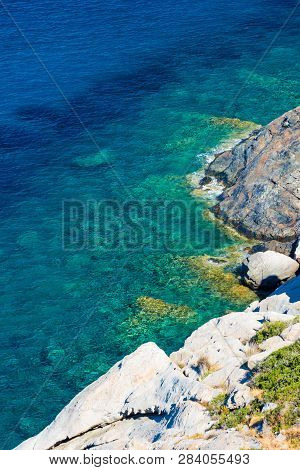 Cristal Sea Water Near Chiessi, Elba Island, Italy