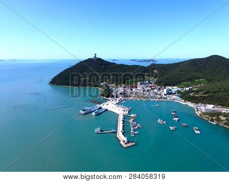 Aerial View Of Ttangkkeut Village, Haenam, Jeollanamdo, South Korea