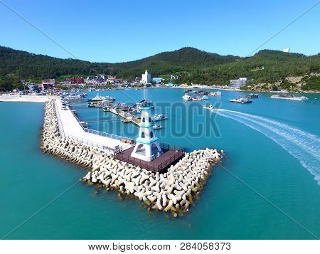 Aerial View Of Ttangkkeut Village, Haenam, Jeollanamdo, South Korea