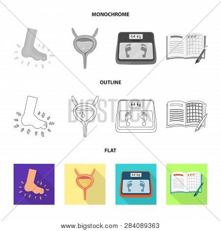 Vector Design Of Diet And Treatment  Logo. Set Of Diet And Medicine Stock Symbol For Web.