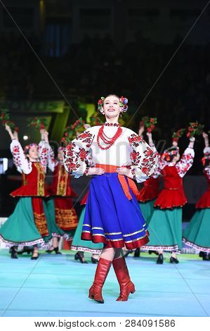 Performance Of Ukrainian Dance Ensemble At Stella Zakharova Artistic Gymnastics Ukraine Internationa
