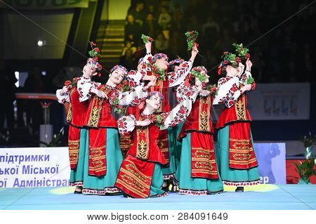 Performance Of Ukrainian Dance Ensemble At Stella Zakharova Artistic Gymnastics Ukraine Internationa