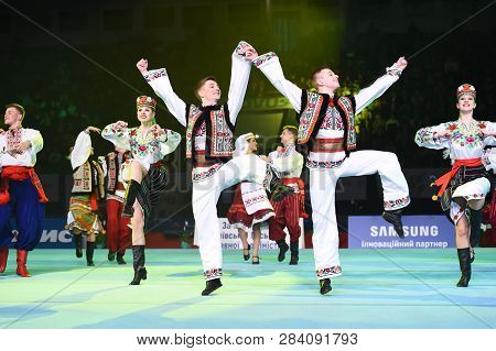 Performance Of Ukrainian Dance Ensemble At Stella Zakharova Artistic Gymnastics Ukraine Internationa