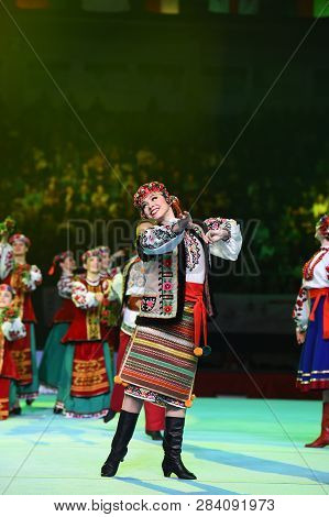 Performance Of Ukrainian Dance Ensemble At Stella Zakharova Artistic Gymnastics Ukraine Internationa
