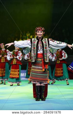 Performance Of Ukrainian Dance Ensemble At Stella Zakharova Artistic Gymnastics Ukraine Internationa