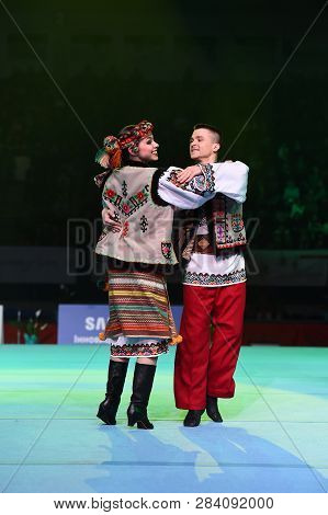 Performance Of Ukrainian Dance Ensemble At Stella Zakharova Artistic Gymnastics Ukraine Internationa